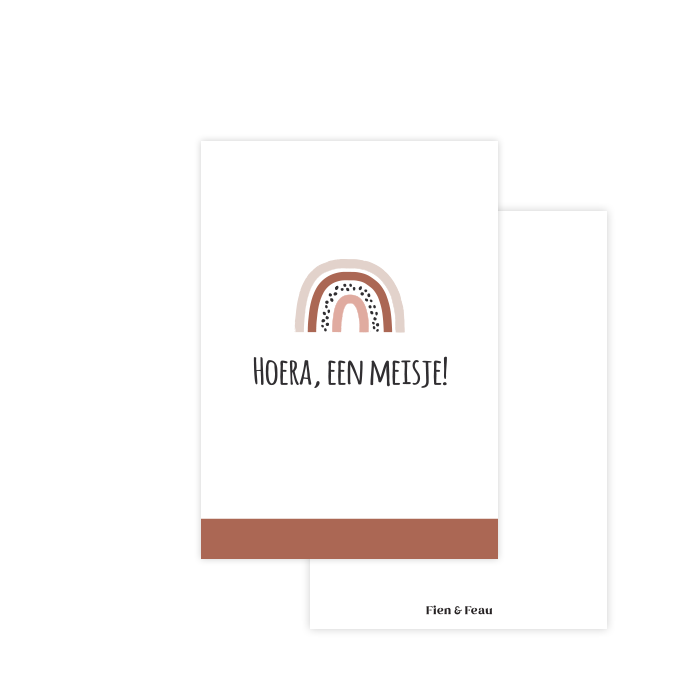 Fien & Feau - Hoera een meisje kaart