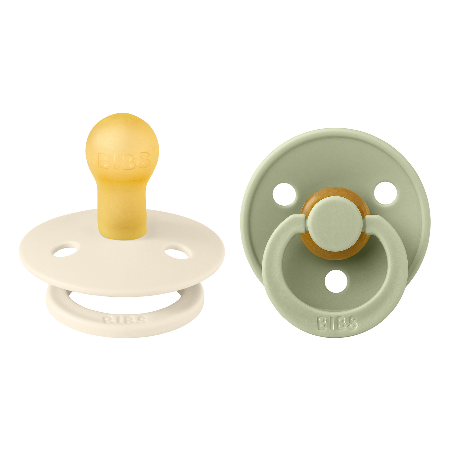 BIBS - 2-pack round Ivory/Sage - 1