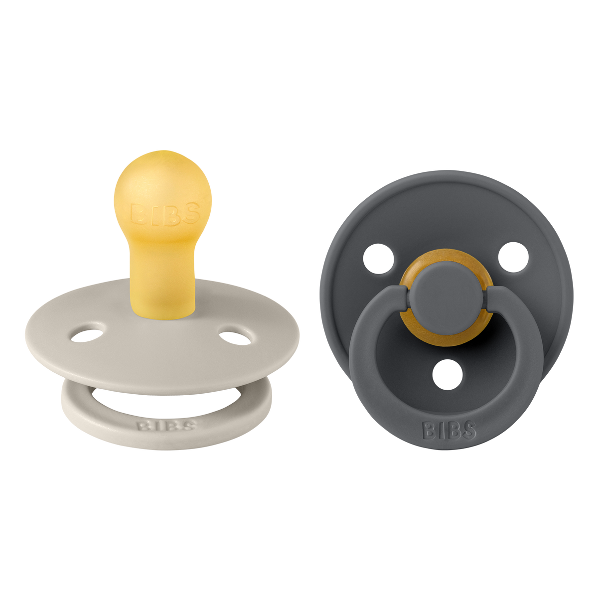 BIBS - 2-pack round Sand/Iron - 1