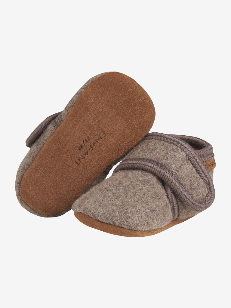 En Fant - Wool slofjes walnut
