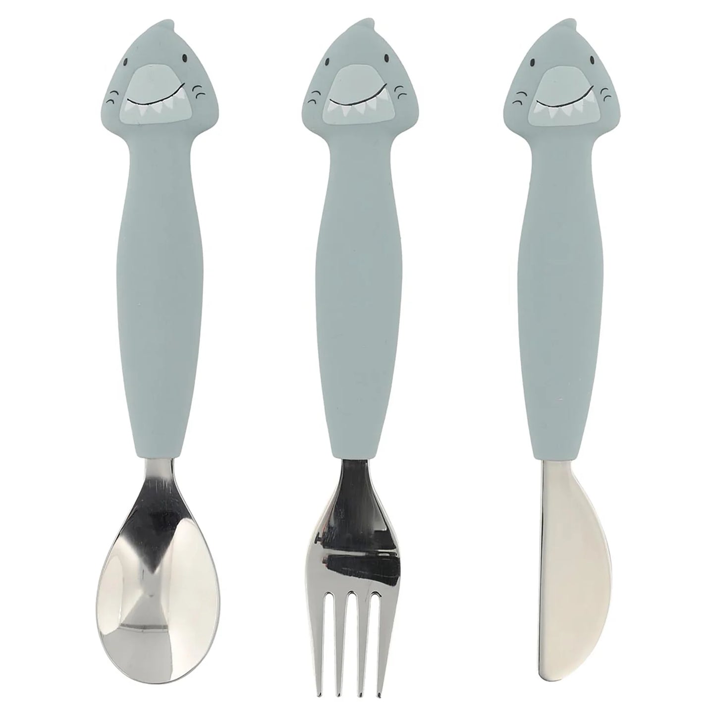 Trixie - Siliconen eetset 3 stuks - Mr. Shark