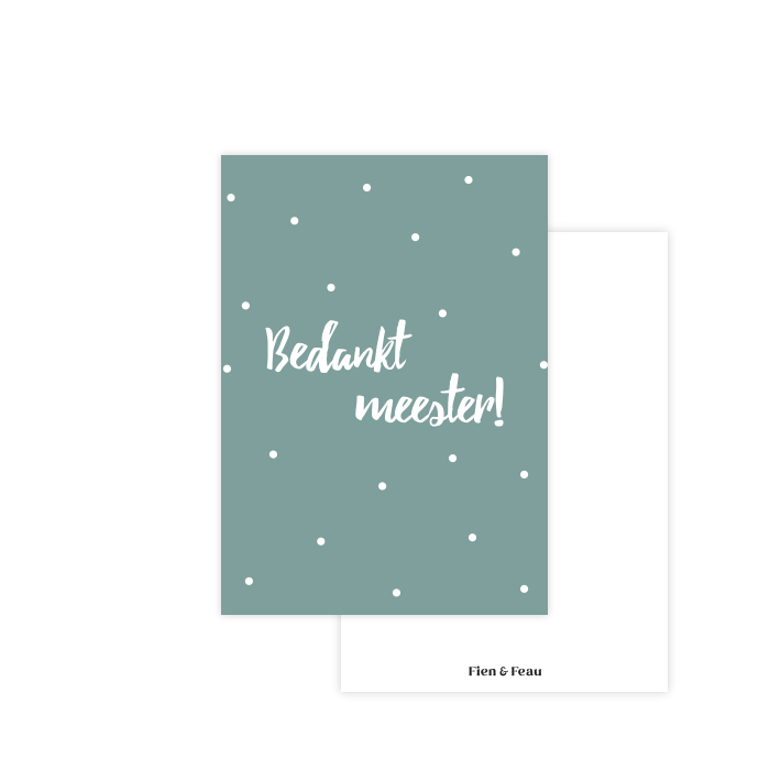 Fien & Feau - Bedankt meester kaart