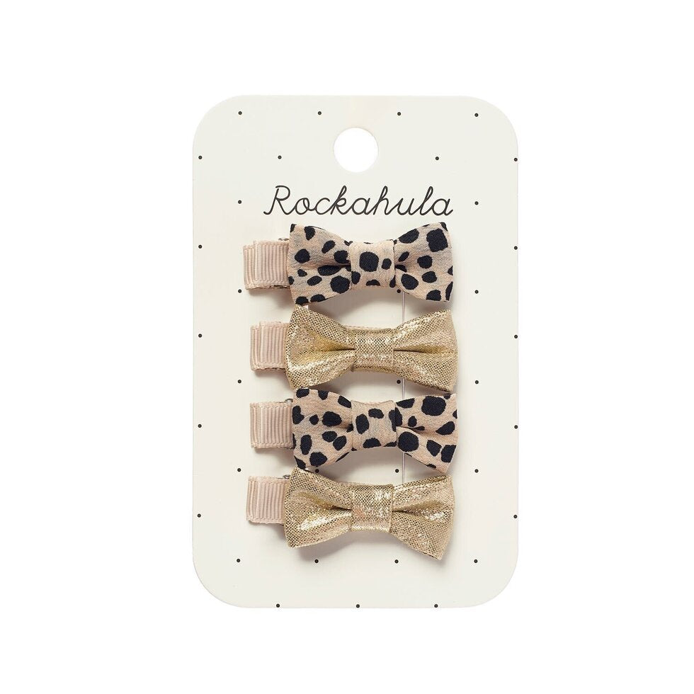 Rockahula - Leopard Shimmer Mini Bow Clip Set