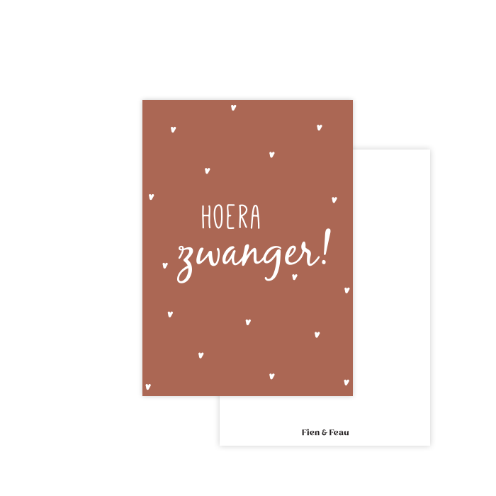 Fien & Feau - Hoera zwanger kaart