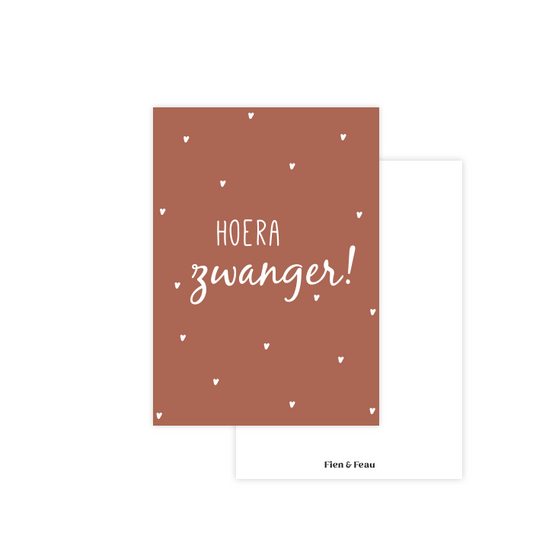 Fien & Feau - Hoera zwanger kaart