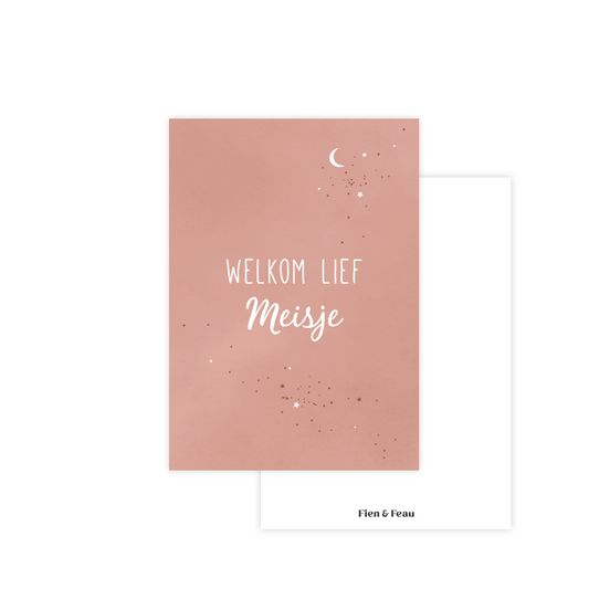 Fien & Feau - Welkom lief meisje kaart