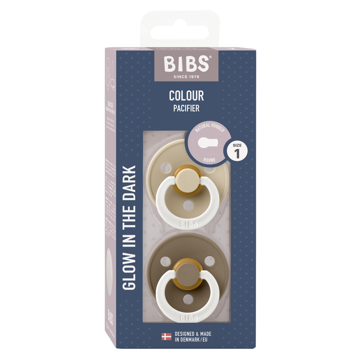 BIBS - 2-pack glow in the dark Vanilla/Dark oat - 1