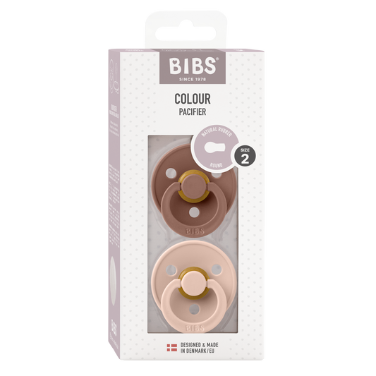 BIBS - 2-pack round Woodstuck/Blush - 2