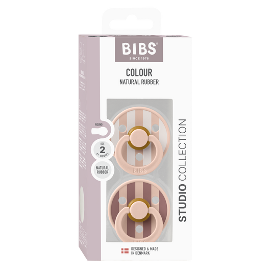 BIBS - 2-pack round Block blush - 2