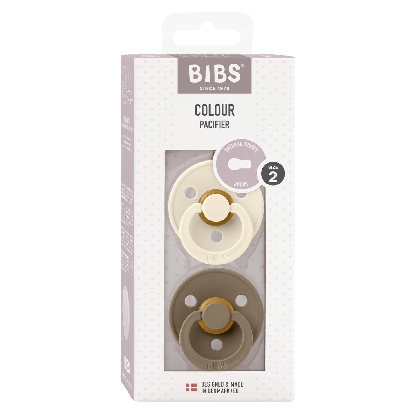 BIBS - 2-pack round Ivory/Dark oak - 2