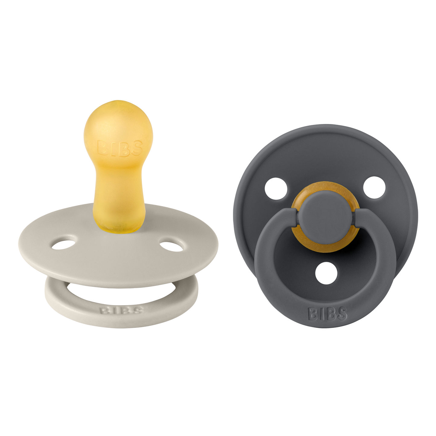 BIBS - 2-pack round Sand/Iron - 2
