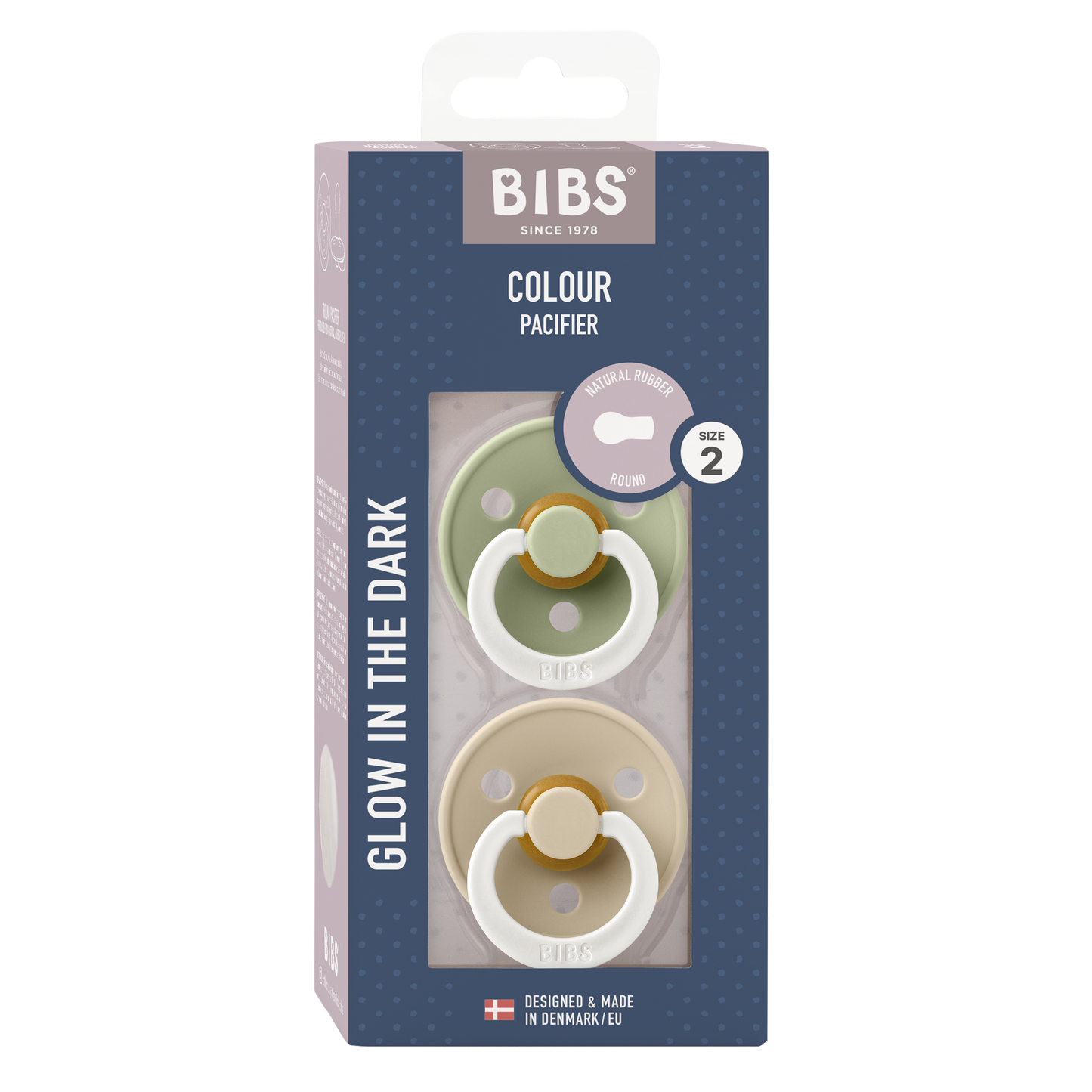 BIBS - 2-pack glow in the dark Sage/Vanilla - 2