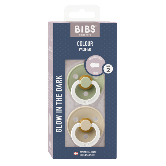 BIBS - 2-pack glow in the dark Sage/Vanilla - 2