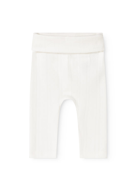 MarMar - Broek zonder voetjes pointelle off white