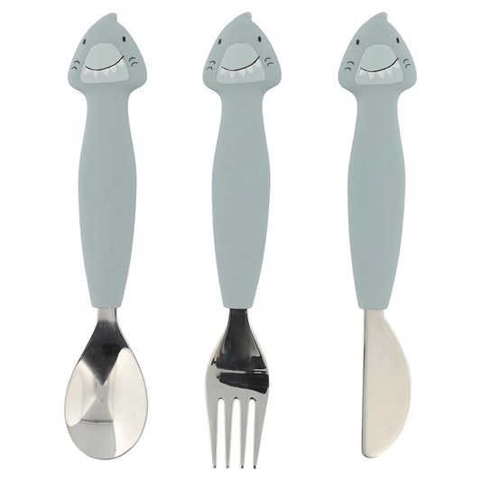 Trixie - Siliconen eetset 3 stuks - Mr. Shark