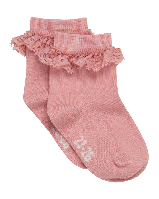 Minymo - Sokken roze kant