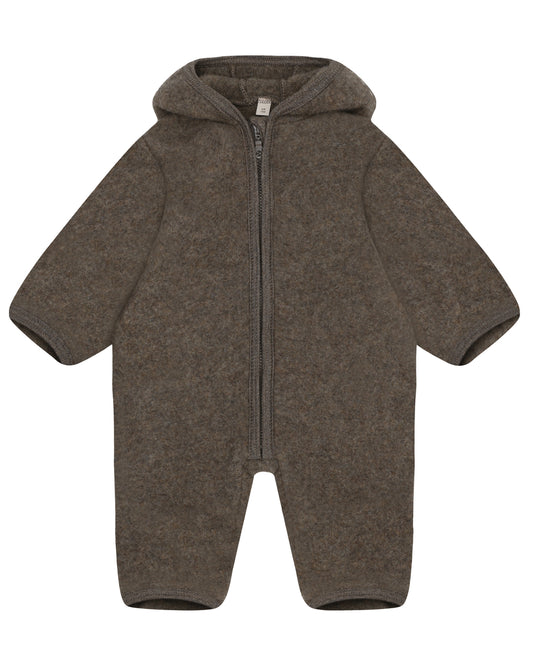 Huttelihut - Pramsuit wool fleece brown