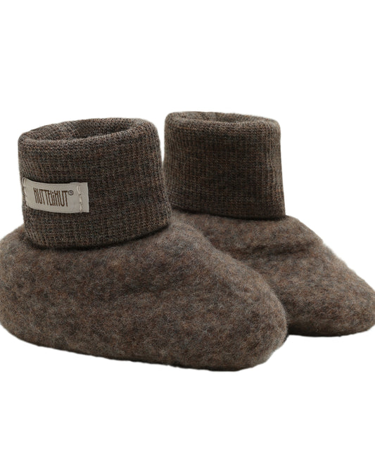 Huttelihut - Footies wool fleece brown