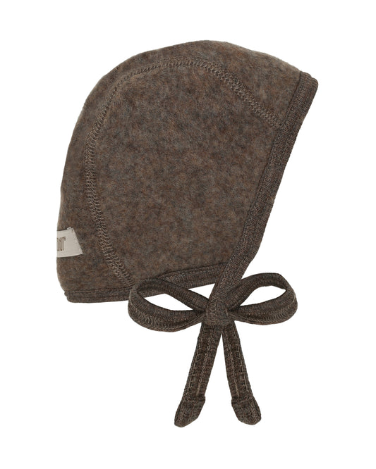 Huttelihut - Bonnet wool fleece brown