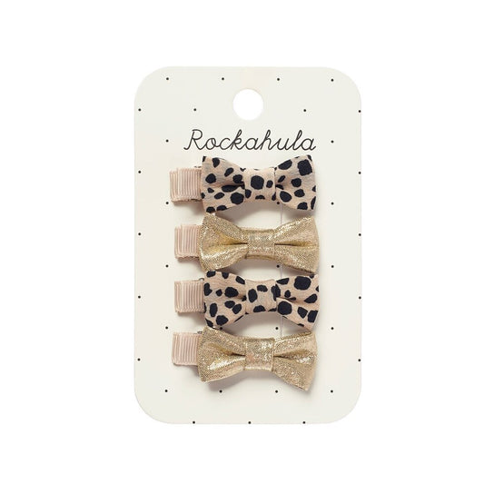 Rockahula - Leopard Shimmer Mini Bow Clip Set
