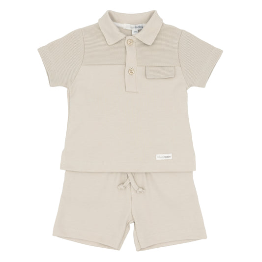 BluesBaby - Set polo beige short