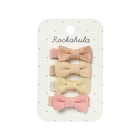 Rockahula - Linnen mini bow clips