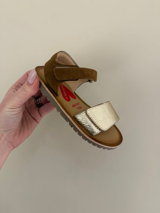 Shoesme - Sandalen goud met bruin