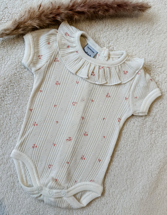 Babidu - Romper kraag korte mouw pink