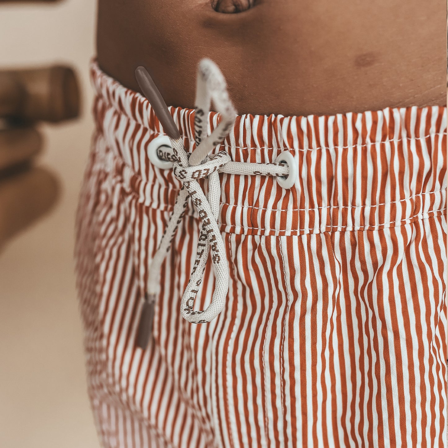 Salted Stories - Seersucker brown swimshort