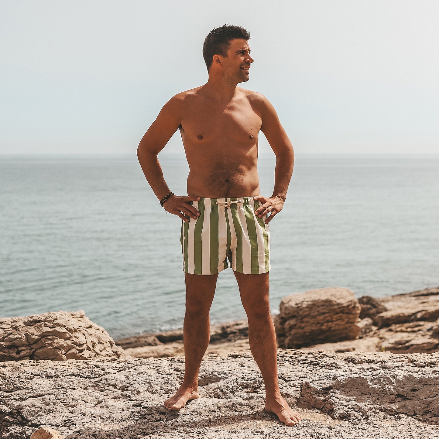 Salted Stories - Wide stripe swim short men