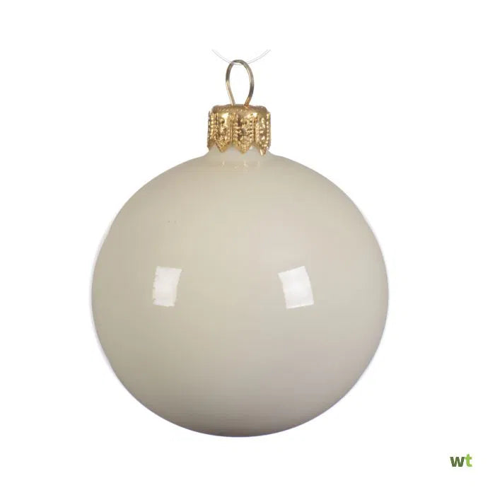 Kerstbal - Glans wolwit