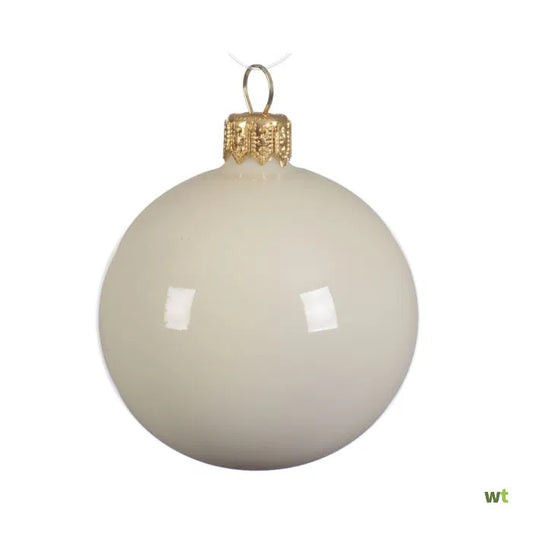 Kerstbal - Glans wolwit