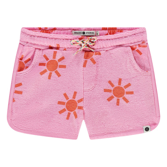 Stains & Stories - Short neon pink badstof